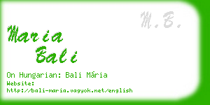 maria bali business card